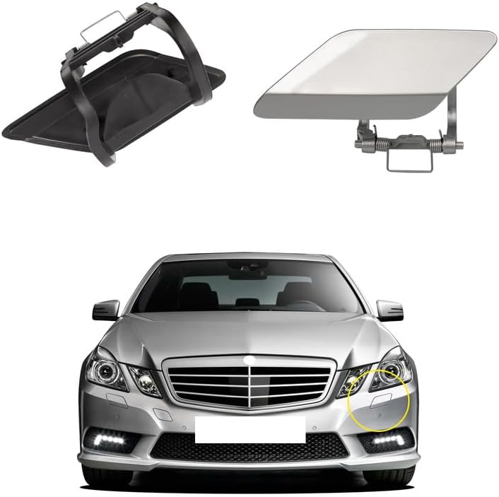 Goholy Car Front Bumper Headlight Washer Nozzle Cover Cap Compatible With Mercedes Benz E-Class W212 E300 E350 E400 E550 2008 2009 2010 2011 2012 2013 Headlight Cleaning Cover 2128600108 Water Spray Cover - Image 1